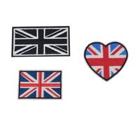 Sarini 3 pcs British Union Jack Patch Black United Kingdom Flag Patch British Union Patches Tactical Patches Hook and Loop Applique for Military Uniform Tactical Bag Jacket Jeans
