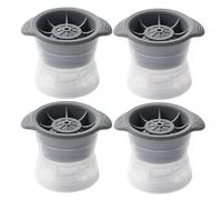 Sarini 4Pcs Circular Ice Hockey Mold 6cm Silicone Ice Sphere Molds for Whiskey Tumbler Crystal Bourbon Glass Large Ice Cubes for Drinks Freezer Ice Tray Molds