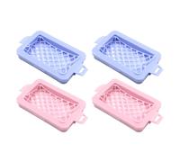 Sarini 4pcs Soap Grid Rack High Elastic Mesh Soap Bubble Box Multifunctional Soap Grid Rack Container With Drain Suitable For Travel Camping Bathroom Kitchen Dormitory