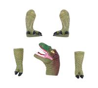 Sarini 5 Pcs Dinosaur Finger Hand Puppet Creepy Handi Dino T-rex Puppets Animal Raptor Finger Tool