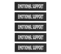 Sarini 5pcs Emotional Support Pet Vest Patch Removable PU Badge with EMOTIONAL SUPPORT Text Safe Pet Interaction Patch for Pet Clothing Easy to Attach Black 3x11cm Each