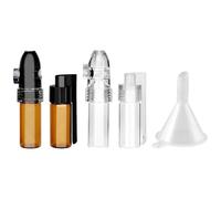 Sarini 5Pcs Snuff Bullet Snorter, With Small Funnel For Mini Bottler, With Mini Funnel With For Outdoor Camping Travel Integrated Portable Storage Bottle For Outdoor Travel Kit
