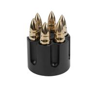 Sarini 6 Pcs Stainless Steel Whisky Stones Bullets with Base, Reusable Metal Ice Cubes Large Spherical Ice Cubes Whiskey Accessories Gift for Men