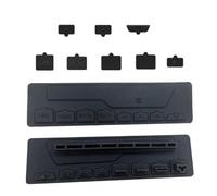 Sarini 9pcs Set for PS5 Silicone Dust Host Dust PS5 Optical Drive Version USB HDMI Silicone Dust Dust Accessories (Black)