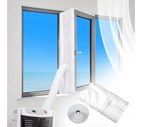 Sarini Air Conditioning Window Windscreen Seal Fabric Kit 4m Double Zip Opening 400cm 158 Inches 210T Waterproof Material with Mounting Tape