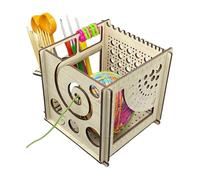 Sarini All-in-One Wooden Yarn Bowl, Multifunctional Yarn Bowl for Knitting, Crochet Set Yarn Bowls for Crochet, Crochet Basket Organiser, Knitting Bowl, Knitting Bag