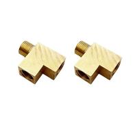 Sarini Angle Adaptor, T-Splitter Oil Pressure Sensor T-Piece Oil Pressure Gauge Adapter M10 x 1 Male to 2 M10 x 1 Female Adapter Brass