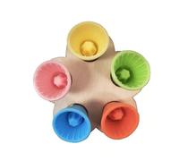 Sarini Insect Drinker Water Drinker for Insects Bee Drinker Watering Point Bumblebees Landing Site 5 Small Flowers and Discs Wooden Flowers (Colourful)