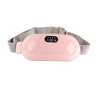 Sarini Menstrual Heating Pad with 3 Heat Levels and 4 Vibration Massage Modes for Back and Stomach Pain Relief, Rechargeable Portable Period Pain Relief Belt (Pink)