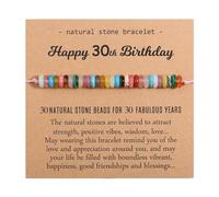 Sarini Natural Crystal 30th Birthday Bracelet Gifts for Girls,Happy Birthday Adjustable Bracelets Present for Daughter Niece Sister Friends