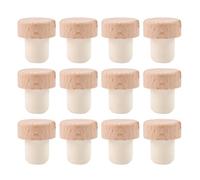 Sarini Pack of 12 Wooden Cork Stoppers T-shaped Wine Bottle Stoppers Wooden Wine Stopper Corks for Wine Beer Bottles Natural Bottle Stopper for Wine Storage