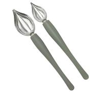 Sarini Professional Small Precision Culinary Drawing Decorating Spoons Set, 2 Pcs Stainless Steel Chef Tools For Decorative Plates, Cake, Dessert