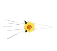 Sarini Sunflower Wind Chime Sun Flower Hanging Sign Dripping Pendant Stained Suncatcher Garden Ornament Decor For Outdoor Indoor Home Living Room Window