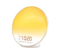 Sarini Sunrise Alarm Clocks, Wake Up Light with Sunrise/Sunset Simulation Dual Alarms Bedside Night Lamp Snooze Function FM Radio