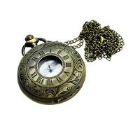 Sarini Vintage Pocket Watch with Chain, Roman Numerals Silver Quartz Pocket Watch for Men Women Father Grandfather Birthday Anniversary Christmas Father's Day