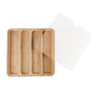 Sarini Wooden Watch Band Organizer for All Smartwatch Bands with Acrylic Lid 4 Grid Storage Box for Watch Straps Organizer