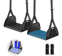 SARISUN 2-Pack Airplane Foot Hammock for Travel, No Collapse Plane Foot Hammock with Wide Hardboard Support, Portable Foot Sling for Under Desk with Adjustable Strap, Carry Bags for Women & Men
