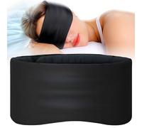 SARISUN Eye Mask for Side Sleepers, Wrap-Around Light Blocking Sleep Mask | Ultra-Soft Double-Sided Cooling & Breathable/Silent Microfiber Fastener/Adjustable Band/Travel Bag Included Black