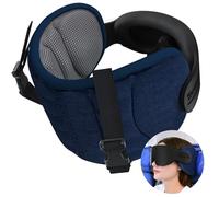 SARISUN Travel Pillow for Airplane, Plane Pillow with 3D Eye Mask for Sleeping, 360°Support Airplane Head Strap for Long Flight, Stop Bobblehead, Travel Essential, Mottled Grey