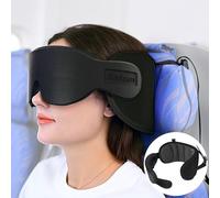 SARISUN Travel Pillow for Airplanes, Airplane Pillow with Eye Mask, Travel Pillows for Long Flight Sleeping, Travel Neck Pillows for Road Trip Car Headrest, Stop Bobble Head Neck Pain, Dark Grey