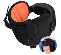 SARISUN Travel Pillows for Airplanes, Airplane Pillow for Long Flight, Airplane Head Strap with Eye Mask for Sleep, Travel Neck Pillow for Car Road Trip, 360° Support Headrest, Stop Bobblehead, Orange