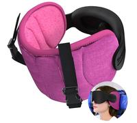 SARISUN Travel Pillows for Airplanes, Airplane Pillow for Long Flight, Airplane Head Strap with Eye Mask for Sleep, Travel Neck Pillow for Car Road Trip, 360° Support Headrest, Stop Bobblehead, Pink