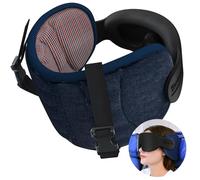 SARISUN Travel Pillows for Airplanes, Airplane Pillow for Long Flight Car Road Trip, Airplane Head Strap with Sleep Eye Mask, 360° Support Headrest, Stop Bobblehead Travel Neck Pillow, Mottled Red