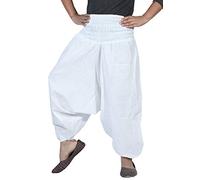Sarjana Handicrafts Kids Harem Pants Cotton Girls Boys Boho Infant Hippie Toddler Unisex Trousers (Age (6-10 Years), White)
