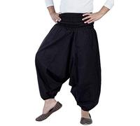 Sarjana Handicrafts Kids Harem Pants Cotton Girls Boys Boho Infant Hippie Toddler Unisex Trousers (Age (6-10 Years), Black)