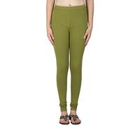 Sarjana Handicrafts Women’s Cotton Churidar Plain Leggings Slim Fit Pants, Chutni Green