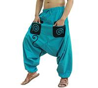SARJANA Men’s Cotton Harem Pants Yoga Trousers Baggy Boho with Pockets Free Size