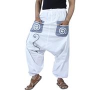 SARJANA Men’s Cotton Harem Pants Yoga Trousers Baggy Boho with Pockets Free Size