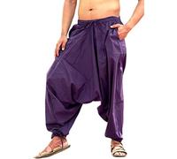 SARJANA Men's Cotton Solid Harem Pants Unisex Baggy Yoga Drop Crotch Trouser Free Size