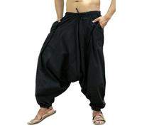 SARJANA Men's Cotton Solid Harem Pants Unisex Baggy Yoga Drop Crotch Trouser Free Size