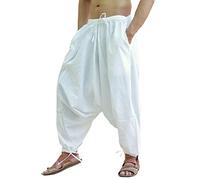SARJANA Men's Cotton Solid Harem Pants Unisex Baggy Yoga Drop Crotch Trouser Free Size