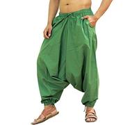 SARJANA Men's Cotton Solid Harem Pants Unisex Baggy Yoga Drop Crotch Trouser Free Size