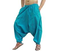 SARJANA Men's Cotton Solid Harem Pants Unisex Baggy Yoga Drop Crotch Trouser Free Size