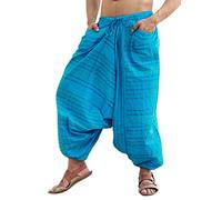 SARJANA Men's Cotton Striped Harem Pants Unisex Baggy Yoga Trouser Free Size