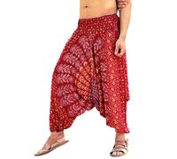 SARJANA Mens Mandala Harem Pants Yoga Baggy Hippie Boho Drop Crotch Trouser Free Size