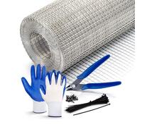 Sarkman Chicken Wire Mesh Roll - Stainless Steel Wire Fencing Mesh Roll for Vents, Air Bricks, Windows & Doors - Garden Netting Mesh with Wire Cutter, Gloves, Screws & Cable Ties | 6m x 52cm