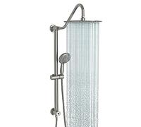Sarlai 5 Shower Rail Kit -ABS Multi-Functional Handheld Shower Head and Top Spray Combination, 304 Shower Head Hose, 5 Water Outlet Modes, Equipped with ABS Lifting Rod, Drawing