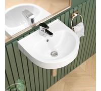 Sarlai Wall Hung Bathroom Sink, White Ceramic Wash Basin 41x36.5x15.5 cm
