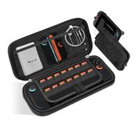 sarlar Carrying Case for Nintendo Switch 2, Premium Odorless Hard Felt with Screen Protector, Portable Protection Travel Bag with 14 Game Cartridges for Storage Console Accessories, Black