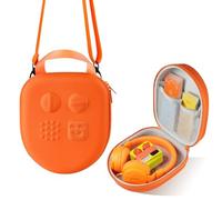 sarlar Hard Travel Case Compatible with Yoto Mini (2024 Edition) & Accessories, Carrying Case with Shoulder Strap Holds kids Audio Music player, Headphones & Up To 120 Audiobook Cards, Orange
