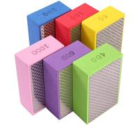 Sarngk 6-Piece Diamond Hand Polishing Pad, 60/100/200/400/600/1000 Diamond Sanding Pads Tile Tools Polishing Pad Sanding Block