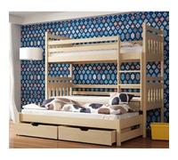 sarnia wooden bunk bed with foam mattress and trundle in pine