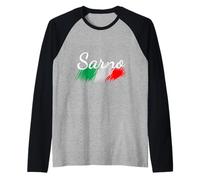 Sarno Italy Flag Italia Souvenir Gift Matching Italian Raglan Baseball Tee