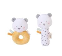 Saro 21762 Rattle / Grasping Toy Set of 2 Panda Bear Sweet & Fun Yellow