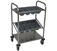 Saro INES Cutlery Trolley, Silver, 40 x 63 x 98 cm