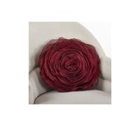 Saro Lifestyle 160.BU16R 16 in. Damask Napkin Round Rose Design Poly Filled Pillow - Burgundy